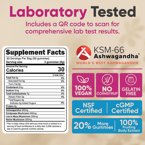 Gummies Gummies 90 E&H Farms Sleep Mushroom for Focus & Energy - Prebiotic & Functional Mushrooms with Lion's Mane