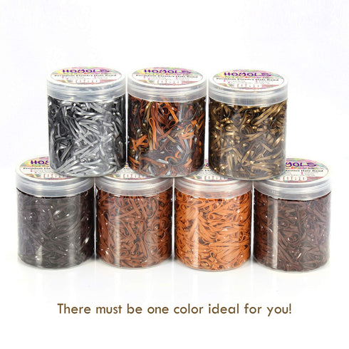 Hoyols Hair Ties Elastic Rubber Bands for Ponytail Braid Holder for Kids, Girls, Women in Brown, Silver, Gold Color,