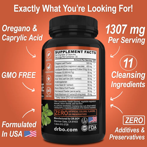 Candi Cleanse Support Supplement Pills - Extra Strength Probiotic Complex Cleanser for Women & Men
