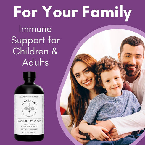 Immune Immune Immunity 8.5 Oz Elderlane Elderberry Syrup Elderberry Shots - Support Supplement for Kids & Adults