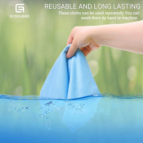 Microfiber Cleaning Cloths: 10 Pack, 6.6 x 6.2", Double-sided Cloths for Smartphones, LCD TV, Tablets, and Camera Lenses