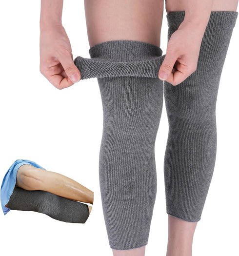 Knee Warmers, Long Cotton Knee Sleeves for Joint Pain Relief, Circulation Improvement for Arthritis Knees