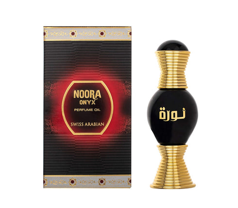 Swiss Arabian Noora Onyx - Long Lasting Personal Perfume Oil from Dubai, Seductive Aroma - 0.4 Oz