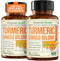 Turmeric Curcumin & Ginkgo Biloba Supplements with Bioperine Black Pepper, Vegan Joint Support Supplement, 2 Pack