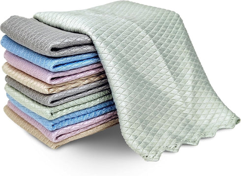 ZHJISHGUO 10 Pcs Extra Soft Microfiber Cleaning Cloths High-Absorbency, Quick-Drying, and Non-Scratch for