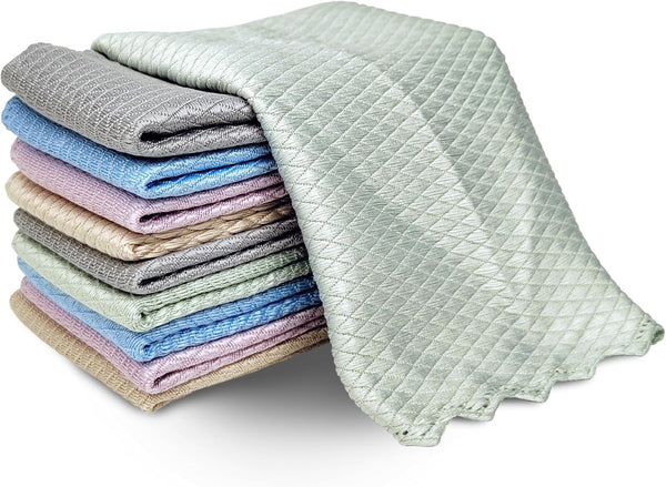 ZHJISHGUO 10 Pcs Extra Soft Microfiber Cleaning Cloths High-Absorbency, Quick-Drying, and Non-Scratch for