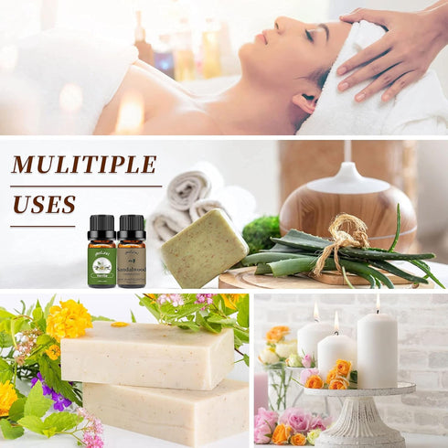 yethious Vanilla Sandalwood Essential Oils Set - 2PCS 10ML for Diffuser & Aromatherapy