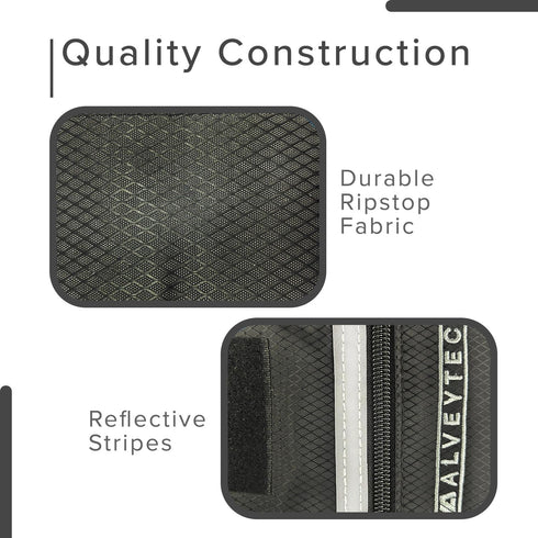 AlveyTech Water-Resistant Saddle Bag (Large, Black) - For Mobility Scooters, Wheelchairs, & Power Chairs - Lightweight