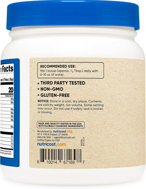 Nutricost Organic Beet Root Powder, 1 LB, Vegan, Certified USDA Organic