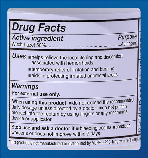 MAJOR Medi-Pads - Hemorrhoidal Cleansing Witch Hazel Pads - Cooling Relief with Aloe - 100 Count Jar