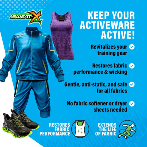 Sweat X Original Activewear Laundry Detergent, 1 Pack, 45 Loads, High Performance Sports Wash