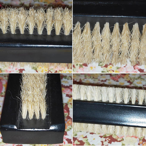 Wooden Nail Brush Cleaner Black X 1, 100% Natural Boar Bristle for Hand Finger Foot Toe Scrub Brush