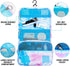 Kids Hanging Toiletry Bag for Girls, Waterproof Travel Makeup Wash Bag, Tie Dye Blue