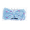 The Crème Shop Korean Skincare Beauty Facial Sweat Hair Towel, Non-slip Stretch Comfortable Wrap Band Adhesive Makeup Wash Spa Elastic - Blue Teddy Headyband with Pink Stars