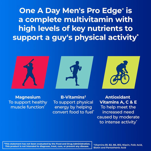 Immune 50 Count One A Day Mens Pro Edge Multivitamin, Supplement with Vitamin A,C,D, E and Zinc for Health Support