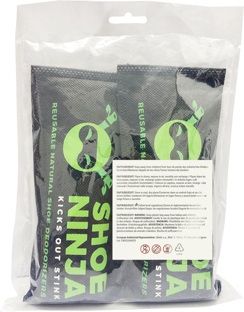 Shoe Deodorizer Inserts, Activated Charcoal Odor Eliminator for Shoes, Pack of 2 with Nail Clippers