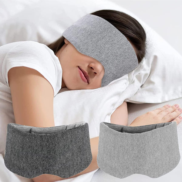 SUWEISHI 2 Pack Ultra Soft 100% Cotton Sleep Mask, Adjustable Strap, Comfortable Blindfold for Travel, Blocks Light
