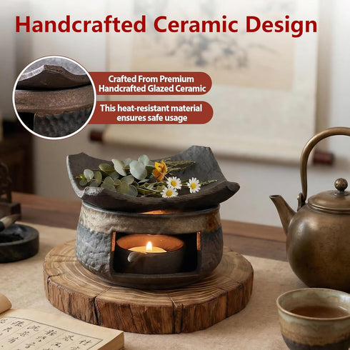 RIJATRAGAR Set Aromatherapy Ceramic Burner with Tealight Holder