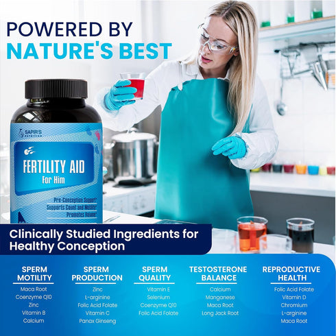 Male Fertility Supplement for Men, Boost Sperm Count, Prenatal Vitamins with Zinc, Folic Acid