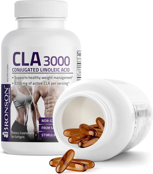 Bronson CLA 3000 Extra High Potency Supports Healthy Weight Management, 90 Softgels