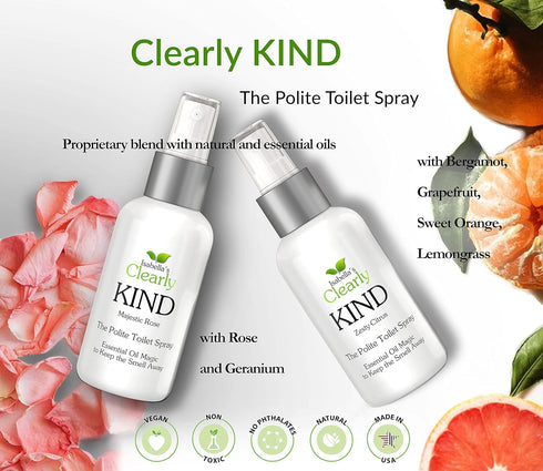 Clearly KIND, The Polite Odor Eliminator Toilet Spray, 4 Oz, 100% Natural Bathroom Spray