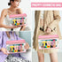 Chenille Letter Clear Makeup Bags Stuff Pouch, Preppy Zipper Makeup Bag with Handle, Transparent Waterproof Storage