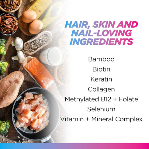 Livingood Daily Hair, Skin, & Nails Vitamins for Women & Men - 14-in-1 Supplement for Healthy Skin