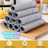 3 Pcs Upgraded Non Scratch Wire Dishcloth, Double-Sided Bamboo Charcoal Cleaning Rags for Dishes