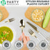 Party Bargains Disposable Plastic White Gold Cutlery Set, 40 Pack with 16 Forks, 8 Knives, 16 Spoons, Infinity Modern