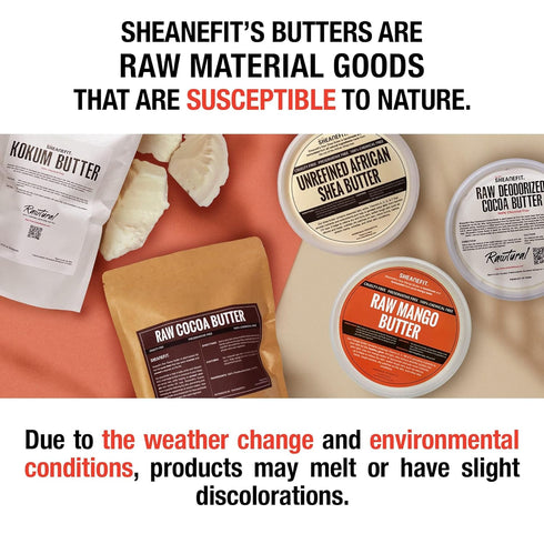Raw Unrefined Mango Butter, Natural Body Butter, Soft Rejuvenating Daily Moisturizer for Face & Body (8 OZ)