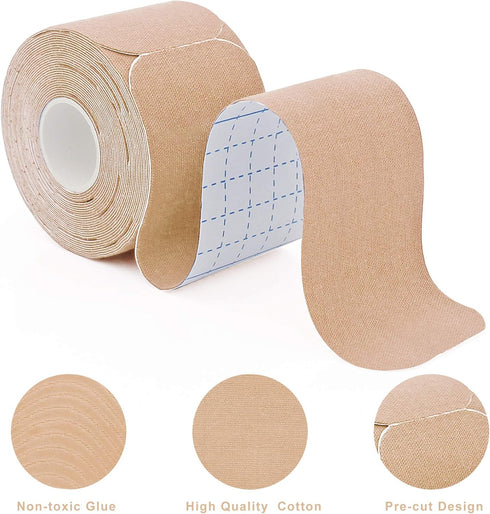 MUEUSS Kinesiology Tape - Sports Tape, Athletic Elastic Cotton Precut Strips, Waterproof for Muscles, Knees, Shoulders