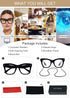 OCCI CHIARI Blue Light Blocking Glasses - Fashion Readers for Computer Use (Black, 0)