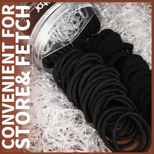 Teenitor Hair Ties Kit, 500pcs Clear Elastic Hair Bands, 30pcs Ponytail Holders, 40pcs Bobby Pins for Women