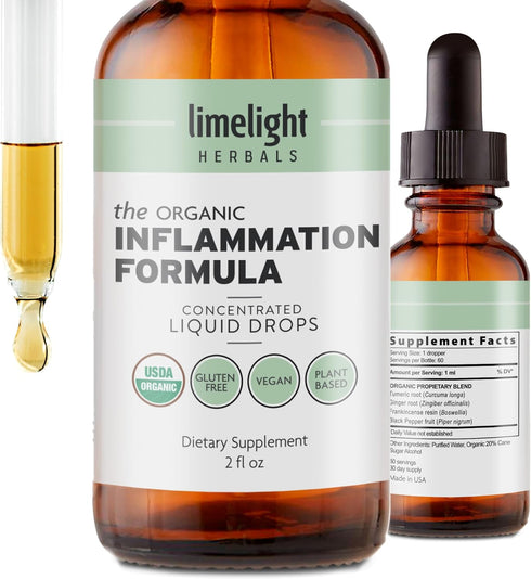 USDA Organic Liquid Turmeric, Boswellia & Ginger with Black Pepper - 60 Servings for Joint, Muscle, Heart Support