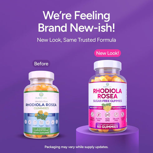 Purify Life Gummies (1500mg/Serving) 60 Sugar-Free Rhodiola Rosea Cortisol Detox & Adrenal Support Rhodiola Rosea