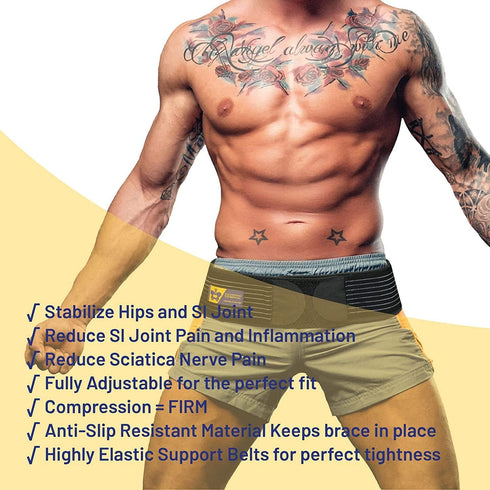 Everyday Medical SI Belt - Sacroiliac Joint Belt for Men and Women, Hip Support Brace