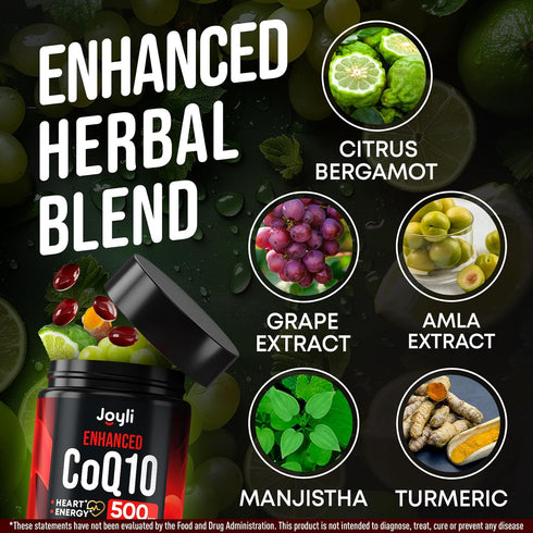 High Absorption CoQ10 500MG - 120 Softgels Co Q 10 Supplement for Heart Health & Energy Production
