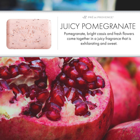 Pre de Provence Artisanal Soap Bar, Juicy Pomegranate, 8.8 Ounce, Organic Shea Butter