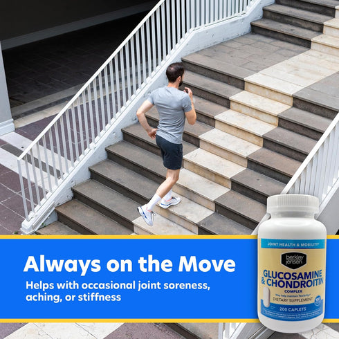 Berkley Jensen Glucosamine Chondroitin MSM Boswellia Complex - 200 Caplets | Triple Strength Advanced Dietary Supplement