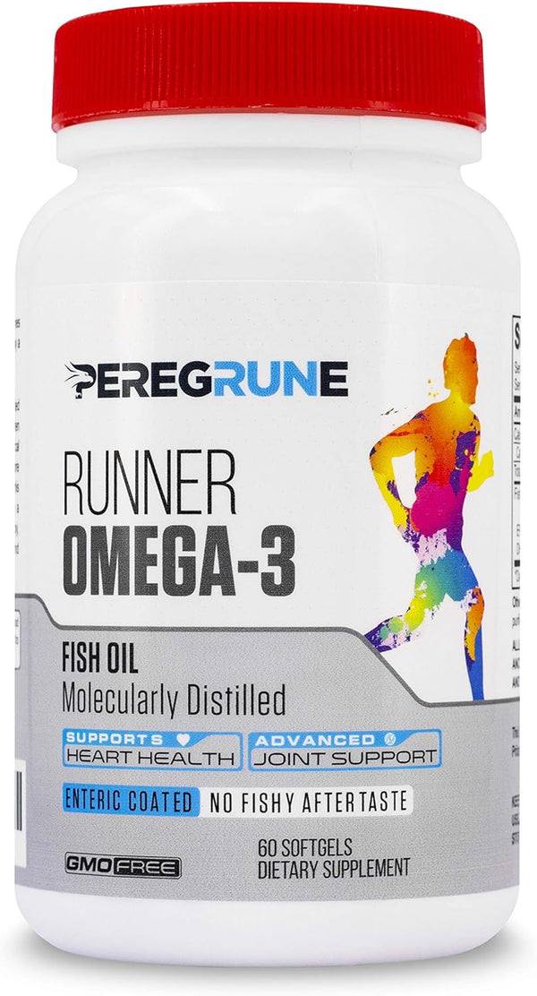 Runner Omega 3 Fish Oil - Triple Strength Nutritional Sport Supplement for Heart & Joint Health, 1000 mg, 1 Month