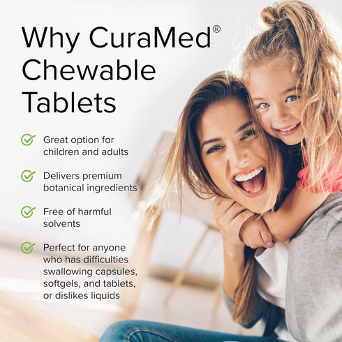 Terry Naturally CuraMed 100mg Curcumin Complex - 60 Chewable Tablets with Turmeric Essential Oil - Supports Liver,