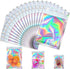 100 Pcs Holographic Mylar Bags, Resealable Smell Proof Bags for Small Business, Gift Packaging (2.8x3.9in)