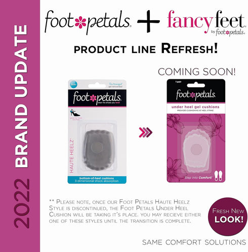 Foot Petals Heel Cups for Women's Closed Back Heels, Pumps, Boots, Wedges, Flats, Prevent Cracked Heels