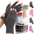 BLITZU Fingerless Gloves for Men, Raynauds Compression Gloves for Arthritis Pain and Support, Black S