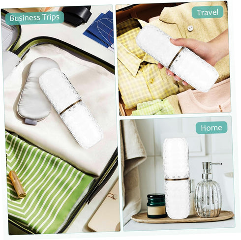 OUNONA Portable Travel Toothbrush Case and Holder Plastic Toothbrush Storage Container with Mouthwash Cup Function
