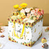 Woosytoo 12" Extra Large Sunflower Baby Gift Bags, Yellow Sunflower Square Gift Bag with Wrapping Paper Jumbo Gifts Bag