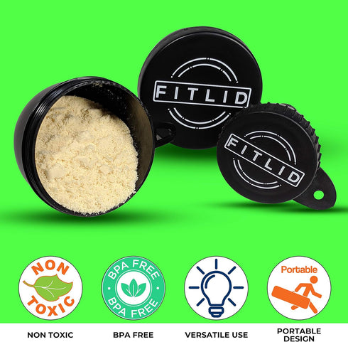 Small & Large 2-Pack Portable Protein Supplement Funnels, Easy & Mess Free Container for Pre-Workout, BCAA's, Protein