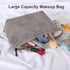 Preppy Cute Corduroy Cosmetic Bag Makeup Bag for Women Travel Essentials (greygrey) Toiletry Bag