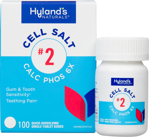 Hyland's Naturals Cell Salts 2 Calcarea Phosphorica 6X Tablets - Natural Homeopathic Relief for Oral Pain - 100 Count