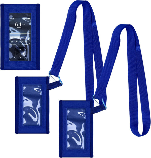 2 Pack Blood Glucose Meter Case with Lanyard | Compatible with Dexcom G7 Glucose Monitor Pouch (Blue)